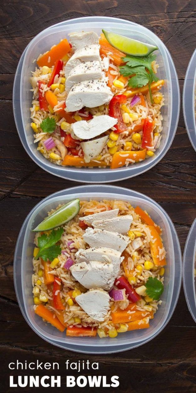 Recipes for Clean Eating - Chicken Fajita Lunch Bowls - Raw and Whole Foods, Unprocessed Meal and Snack Ideas for Lunch and Dinner - Fresh, Healthy Foods and Recipe Ideas