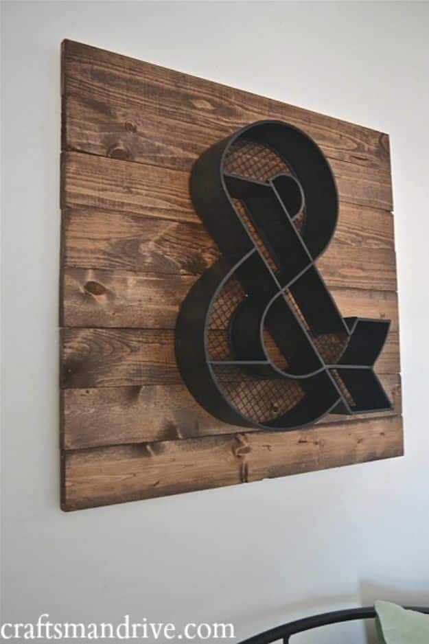 DIY Signs To Make For Your Home | DIY Ampersand Sign - Rustic Wall Art Ideas and Homemade Sign for Bedroom, Kitchen, Farmhouse Decor | Stencil Pallet and Distressed Vintage