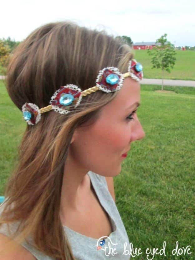 DIY Boho Clothes and Jewelry - DIY Boho Chic Headband - How to Make Easy Boho Fashion On A Budget - Edgy Homemade Hippe Clothing Ideas for Summer, Winter, Spring and Fall