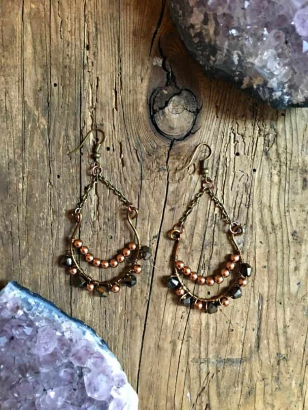 DIY Boho Clothes and Jewelry - DIY Brass Boho Earrings - How to Make Easy Boho Fashion On A Budget - Edgy Homemade Hippe Clothing Ideas for Summer, Winter, Spring and Fall