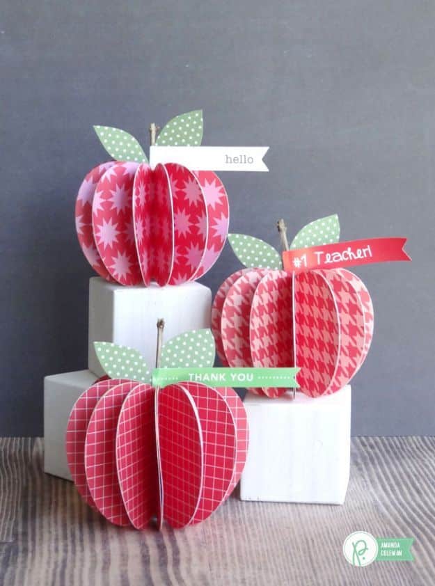 DIY Apple Crafts | DIY Paper Apples - Cute and Easy DIY Ideas With Apples - Painting, Mason Jars, Home Decor