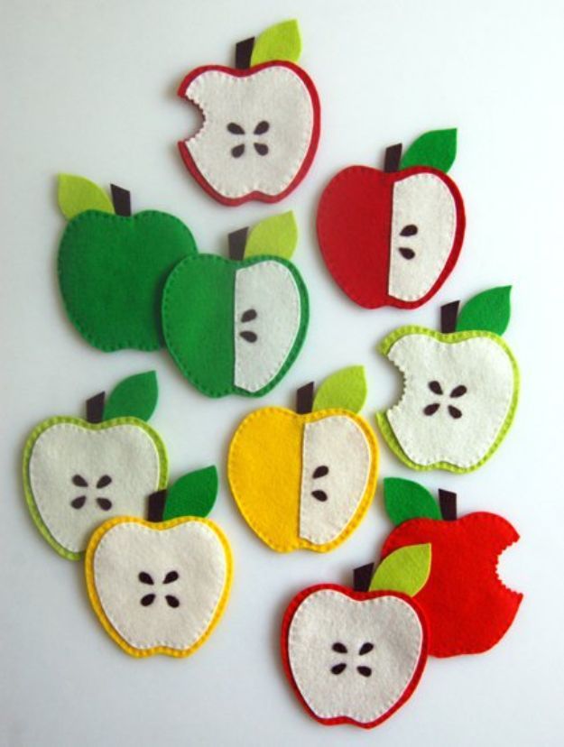 DIY Apple Crafts | Homemade Apple Coasters - Cute and Easy DIY Ideas With Apples - Painting, Mason Jars, Home Decor