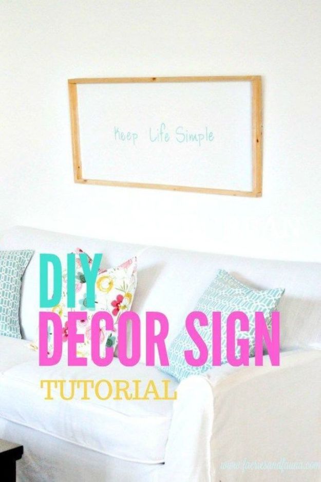 DIY Signs To Make For Your Home | Keep Life Simple DIY Sign - Rustic Wall Art Ideas and Homemade Sign for Bedroom, Kitchen, Farmhouse Decor | Stencil Pallet and Distressed Vintage