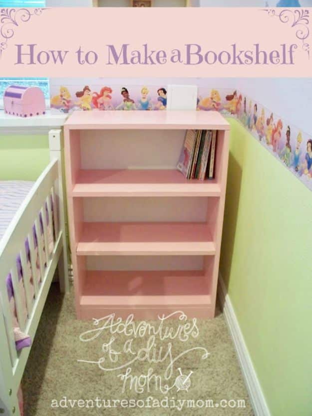 DIY Bookshelves - Make A Simple Bookshelf - Easy Book Shelf Ideas to Build for Cheap Home Decor - Tutorials and Plans, Best IKEA Hacks, Rustic Farmhouse and Mid Century Modern