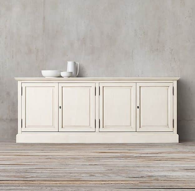 DIY Sideboards - Restoration Hardware Inspired DIY Sideboard - Easy Furniture Ideas to Make On A Budget - DYI Side Board Tutorial for Makeover, Building Wooden Home Decor 