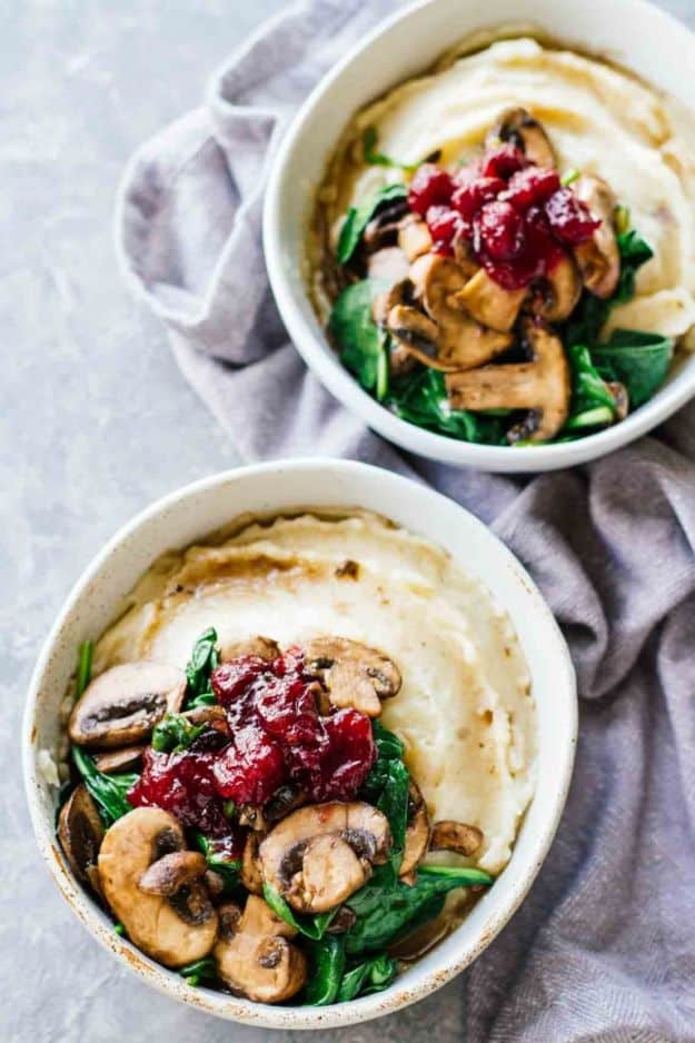 Recipes for Clean Eating - Slow Cooker Mashed Potatoes & Cranberry Mushroom Sauce - Raw and Whole Foods, Unprocessed Meal and Snack Ideas for Lunch and Dinner - Fresh, Healthy Foods and Recipe Ideas