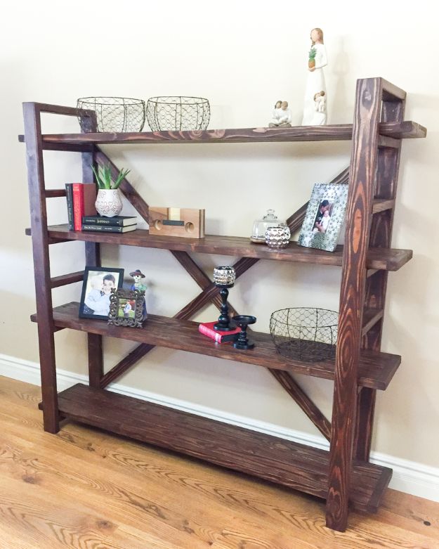 DIY Bookshelves - Toscana Bookshelf - Easy Book Shelf Ideas to Build for Cheap Home Decor - Tutorials and Plans, Best IKEA Hacks, Rustic Farmhouse and Mid Century Modern