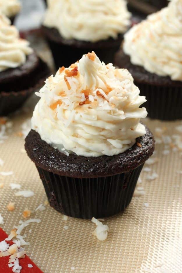 Best Coconut Recipes - Chocolate Coconut Cupcakes - Easy Recipe Ideas With Coconut - Side Dishes, Salads and Dessert Idea Made With Coconut - Cake, Cookies, Salad, Chicken