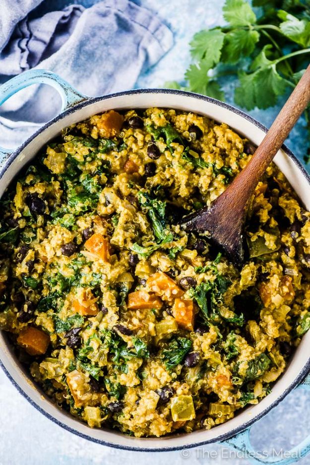 Quinoa Recipes - Curried Quinoa Vegetable Stew - Easy Salads, Side Dishes and Healthy Recipe Ideas Made With Quinoa - Vegetable and Grain To Serve For Lunch, Dinner and Snack