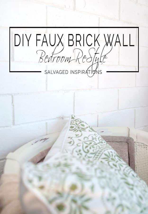 DIY Faux Finishes for Walls - DIY Faux Brick Wall Bedroom Restyle - Step by Step Tutorials for Do It Yourself Faux Finish Wall Textures - Rustic, Colour, Tuscan Style, Simple Metallic, Sponge Painting Techniques, Roller and Drag Texture 