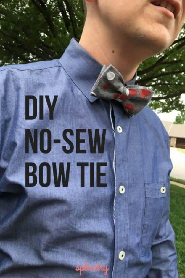 DIY Fathers Day Gifts - DIY No-Sew Bow Tie for Dad - Homemade Presents and Gift Ideas for Dad - Cute and Easy Things to Make For Father