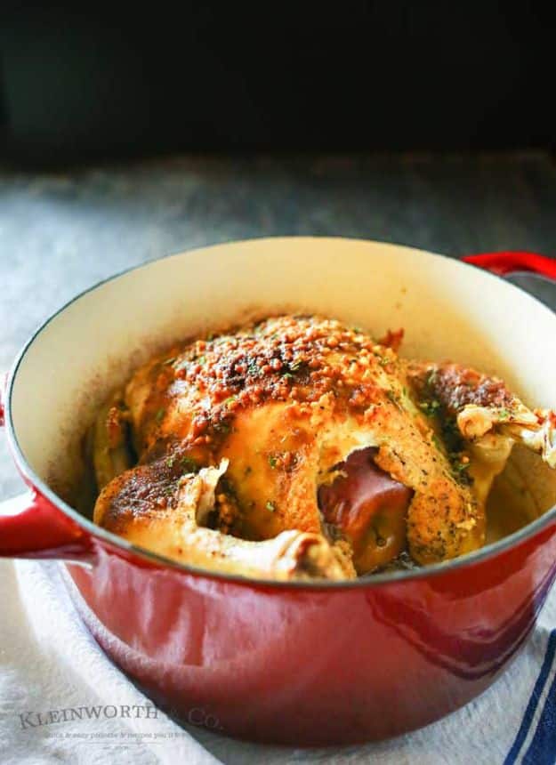 Dutch Oven Recipes - Dutch Oven Garlic Chicken - Easy Ideas for Cooking in Dutch Ovens - Soups, Stews, Chicken Dishes, One Pot Meals and Recipe Ideas to Slow Cook for Easy Weeknight Meals