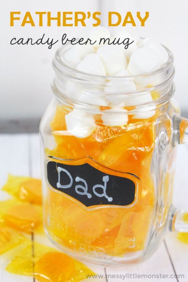 DIY Fathers Day Gifts - Father's Day Candy Beer Mug - Homemade Presents and Gift Ideas for Dad - Cute and Easy Things to Make For Father