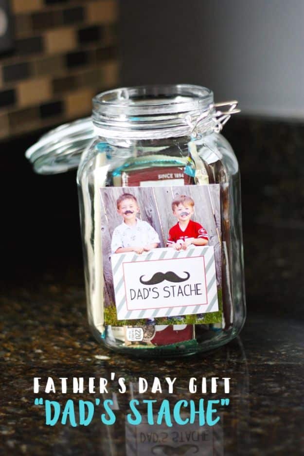 DIY Fathers Day Gifts - Father's Day Gift - Dad's Stache - Homemade Presents and Gift Ideas for Dad - Cute and Easy Things to Make For Father