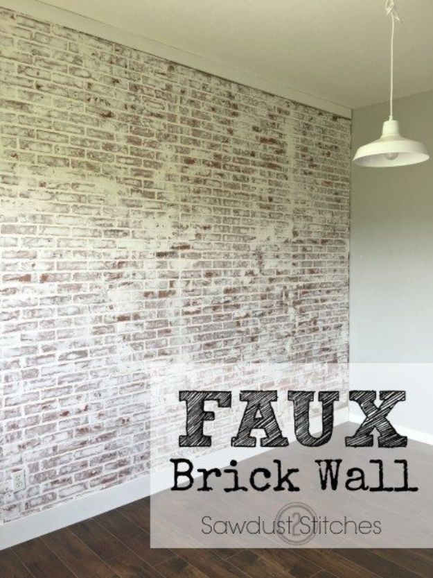 DIY Faux Finishes for Walls - Faux Brick Wall - Step by Step Tutorials for Do It Yourself Faux Finish Wall Textures - Rustic, Colour, Tuscan Style, Simple Metallic, Sponge Painting Techniques, Roller and Drag Texture 