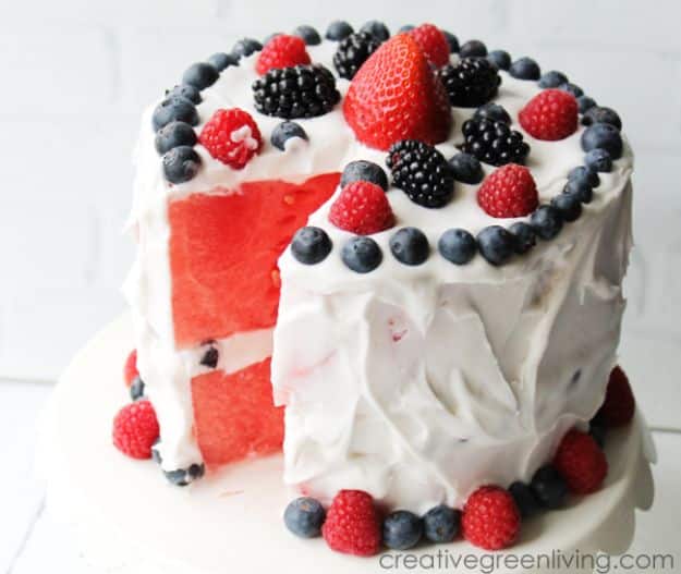 Watermelon Recipes - Layered Watermelon Cake - Recipe Ideas for Watermelon - Easy and Quick Drinks, Salad, Party Foods, Cake, Margaritas