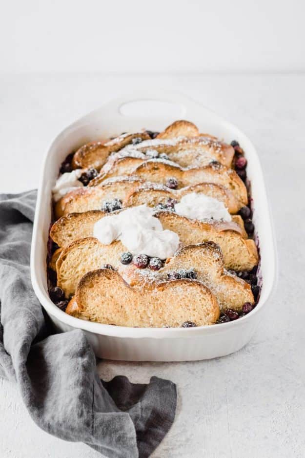 Best Coconut Recipes - Lighter Blueberry Coconut French Toast Bake - Easy Recipe Ideas With Coconut - Side Dishes, Salads and Dessert Idea Made With Coconut - Cake, Cookies, Salad, Chicken