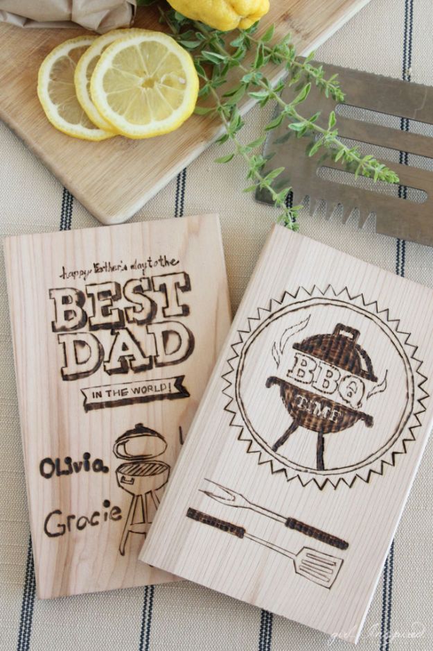 DIY Fathers Day Gifts - Personalized Wood Burning For Dad - Homemade Presents and Gift Ideas for Dad - Cute and Easy Things to Make For Father