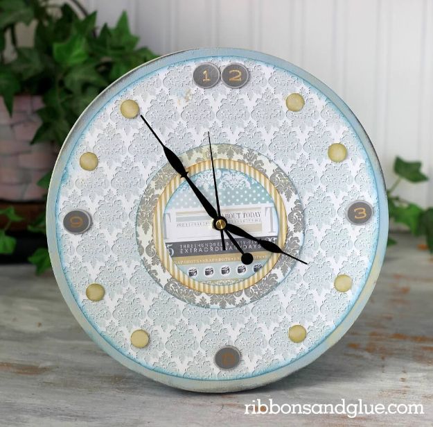 DIY Clocks - Pick a Pattern Table Accent Clock - Easy and Cheap Home Decor Ideas and Crafts for Wall Clock - Cool Bedroom and Living Room Decor, Farmhouse and Modern