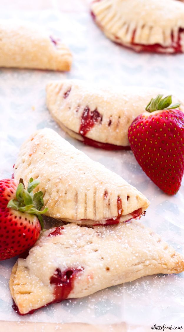 Best Strawberry Recipes - Strawberry Hand Pies - Easy Recipe Ideas With Fresh Strawberries - Dessert, Cakes, Breakfast, Muffins, Pie, Salad