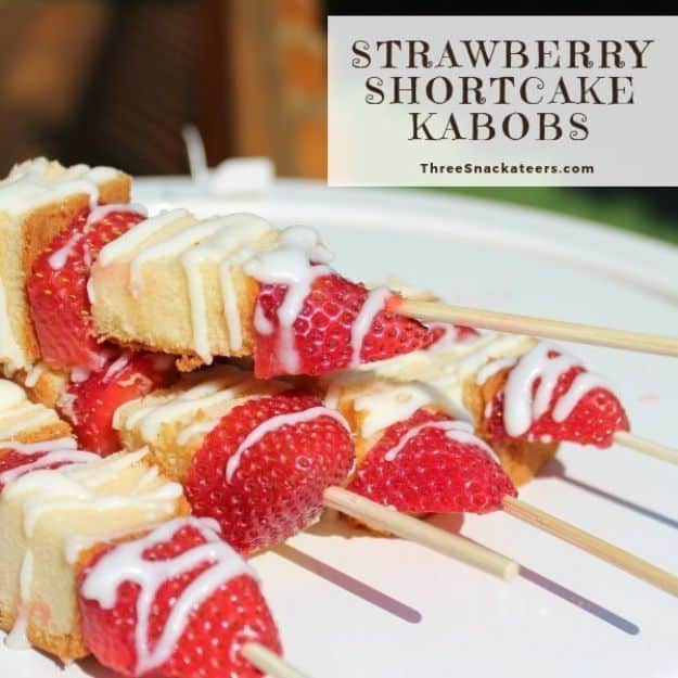Best Strawberry Recipes - Strawberry Shortcake Kabobs - Easy Recipe Ideas With Fresh Strawberries - Dessert, Cakes, Breakfast, Muffins, Pie, Salad