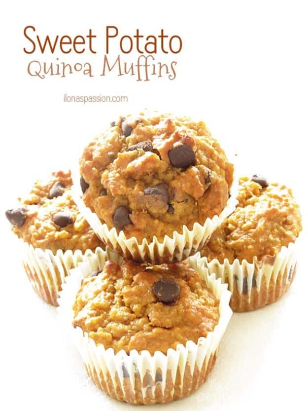 Quinoa Recipes - Sweet Potato Quinoa Muffins - Easy Salads, Side Dishes and Healthy Recipe Ideas Made With Quinoa - Vegetable and Grain To Serve For Lunch, Dinner and Snack