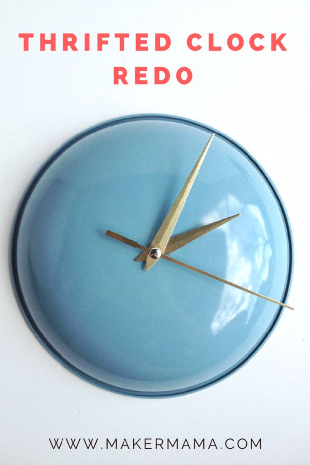 DIY Clocks - Thrifted Clock Redo - Easy and Cheap Home Decor Ideas and Crafts for Wall Clock - Cool Bedroom and Living Room Decor, Farmhouse and Modern