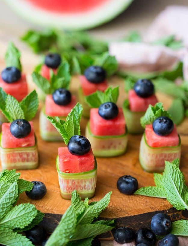Watermelon Recipes - Watermelon Canapés - Recipe Ideas for Watermelon - Easy and Quick Drinks, Salad, Party Foods, Cake, Margaritas