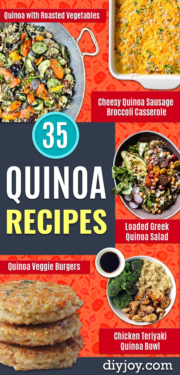 Quinoa Recipes - Easy Salads, Side Dishes and Healthy Recipe Ideas Made With Quinoa - Vegetable and Grain To Serve For Lunch, Dinner and Snack