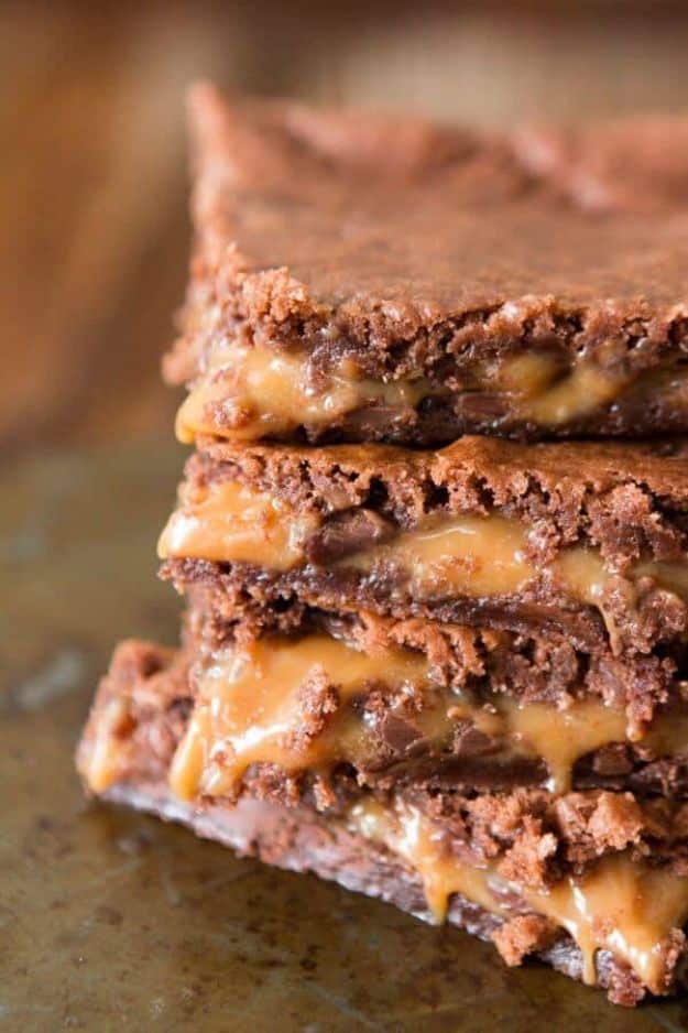 Brownie Recipes | Caramel Brownies - Easy and Healthy Recipe Ideas for Brownies - Chocolate, Blondies, Gluten Free and Caramel
