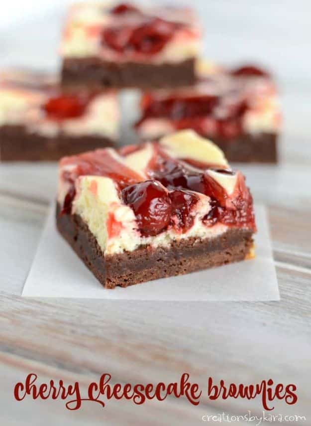 Brownie Recipes | Cherry Cheesecake Brownies - Easy and Healthy Recipe Ideas for Brownies - Chocolate, Blondies, Gluten Free and Caramel