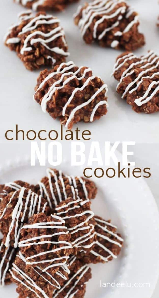 No Bake Cookie Recipes | Chocolate No Bake Cookies - Easy and Quick Recipe Ideas for Cookies | Oatmeal, Healthy, Gluten free