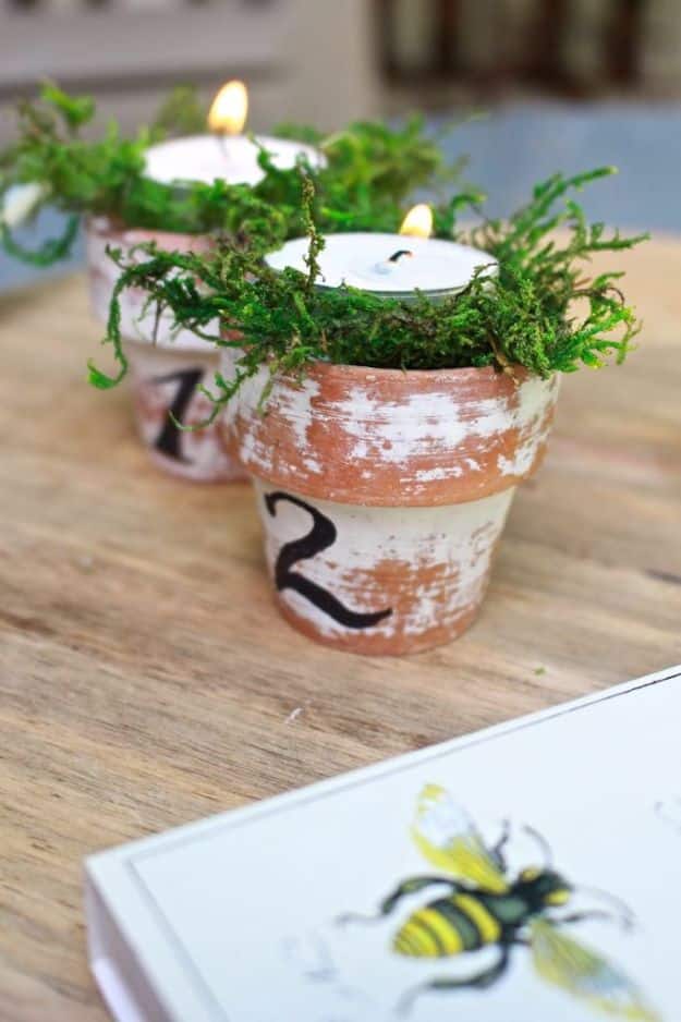 DIY Ideas for Clay Pots - Citronella Candles in Mini Clay Pots - Cute Gardening Projects Tutorials for Decorating Pots - Pretty Rustic and Farmhouse Planters for Cheap Home Decor