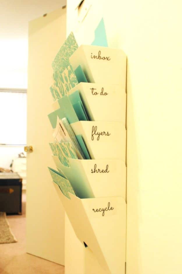 DIY Mail Organizers - Clean Out the Paper Clutter - Cheap and Easy Ideas for Getting Organized - Creative Home Decor on A Budget - Farmhouse, Modern and Rustic Mail Sorter, Organizer