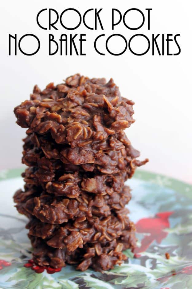 No Bake Cookie Recipes | Crock Pot No Bake Cookies - Easy and Quick Recipe Ideas for Cookies | Oatmeal, Healthy, Gluten free