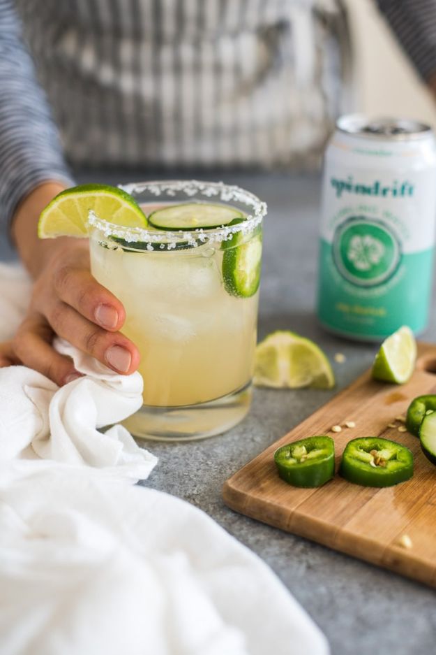Margarita Recipes - Cucumber Jalapeño Margarita - Drink Recipes for a Party - Recipe Ideas for Blender Margaritas - Lime, Strawberry, Fruit | Easy Drinks With Tequila