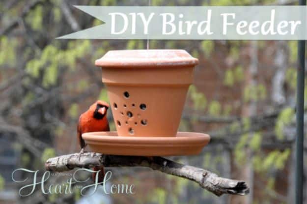 DIY Ideas for Clay Pots - DIY Bird Feeder From Clay Pot - Cute Gardening Projects Tutorials for Decorating Pots - Pretty Rustic and Farmhouse Planters for Cheap Home Decor