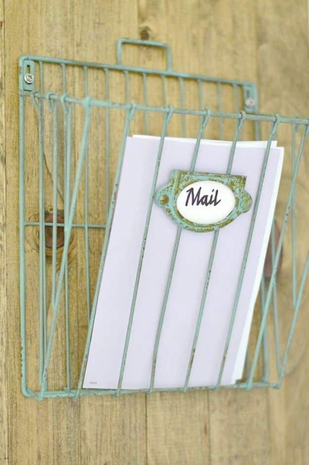 DIY Mail Organizers - DIY Wall Mail Wire Organizer - Cheap and Easy Ideas for Getting Organized - Creative Home Decor on A Budget - Farmhouse, Modern and Rustic Mail Sorter, Organizer