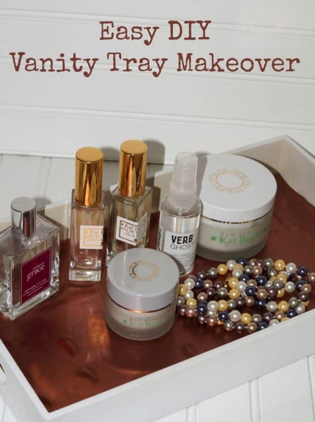 DIY Vanity Trays - Easy Vanity Tray DIY Makeover - Easy Homemade Decor for Bathroom, Bedroom and Vanities - Tray to Store Jewelry and Accessories With These Cool and Easy Crafts