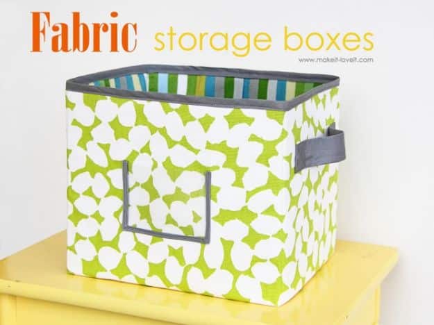 DIY Storage Baskets - Fabric Storage Boxes - Cheap and Easy Ideas for Getting Organized - Creative Home Decor on A Budget - Farmhouse, Modern and Rustic Basket Projects