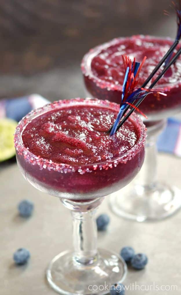 Margarita Recipes - Frozen Blueberry Margaritas - Drink Recipes for a Party - Recipe Ideas for Blender Margaritas - Lime, Strawberry, Fruit | Easy Drinks With Tequila
