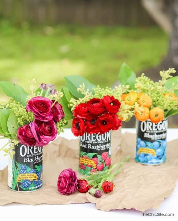 DIY Ideas With Tin Cans - Fruit Can Centerpiece - Cheap and Easy Organizing Projects and Crafts Made With A Tin Can - Cool Teen Craft Tutorials and Home Decor