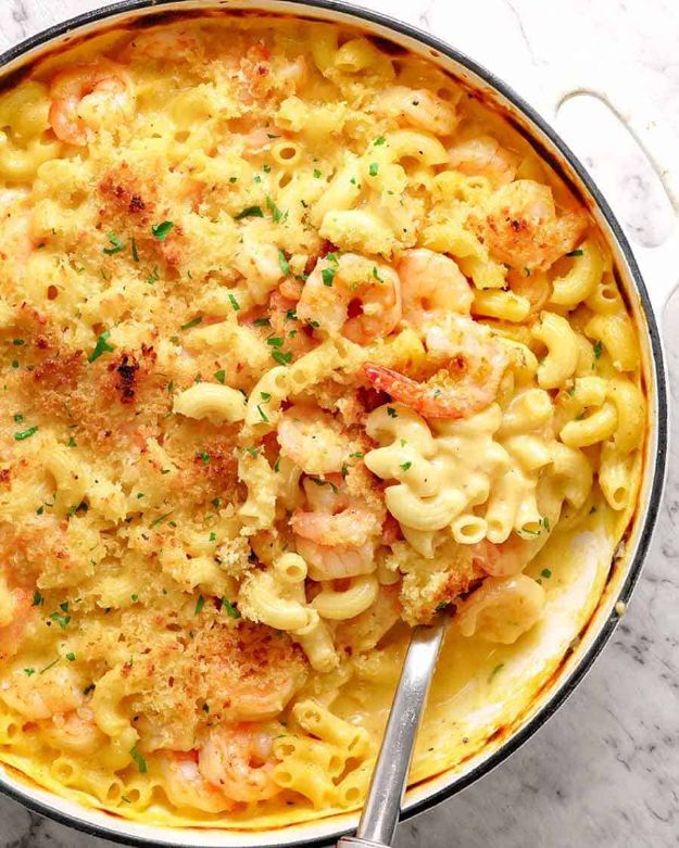 Mac and Cheese Recipes | Garlic Shrimp Mac and Cheese - Easy Recipe Ideas for Macaroni and Cheese - Quick Side Dishes