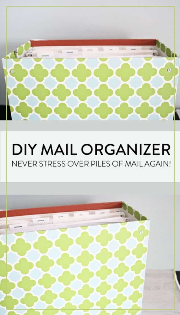 DIY Mail Organizers - Hanging File Mail Organizer - Cheap and Easy Ideas for Getting Organized - Creative Home Decor on A Budget - Farmhouse, Modern and Rustic Mail Sorter, Organizer