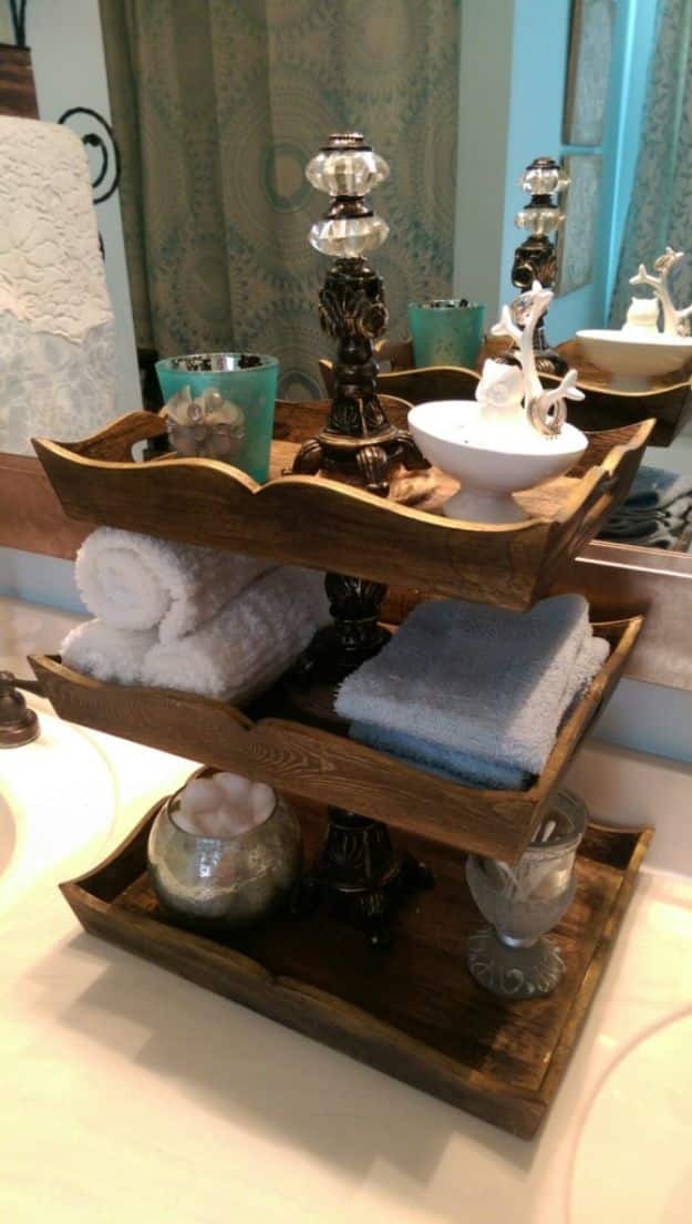 DIY Vanity Trays - Make a Three-Tiered Vanity Tray - Easy Homemade Decor for Bathroom, Bedroom and Vanities - Tray to Store Jewelry and Accessories With These Cool and Easy Crafts