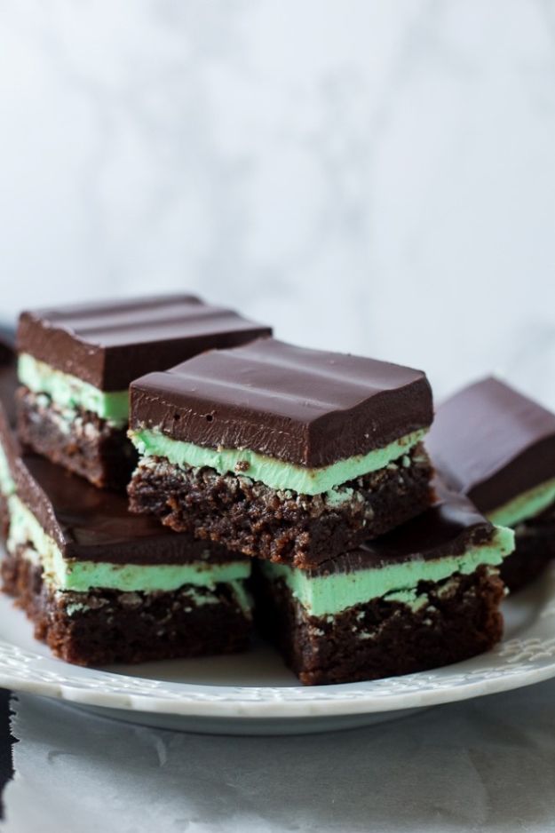 Brownie Recipes | Mint Brownies with Chocolate Ganache - Easy and Healthy Recipe Ideas for Brownies - Chocolate, Blondies, Gluten Free and Caramel