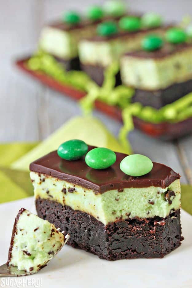 Brownie Recipes | Mint Chocolate Chip Mousse Brownies - Easy and Healthy Recipe Ideas for Brownies - Chocolate, Blondies, Gluten Free and Caramel