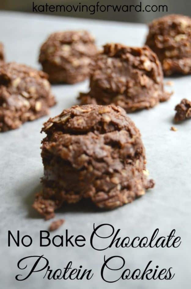 No Bake Cookie Recipes | No Bake Chocolate Protein Cookies - Easy and Quick Recipe Ideas for Cookies | Oatmeal, Healthy, Gluten free