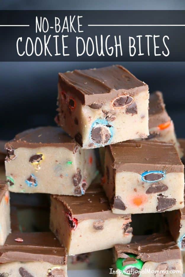 No Bake Desserts | No-Bake Cookie Dough Bites - Quick Dessert Ideas and Easy Sweets You Can Make Without Baking - Healthy Cookies and Pie