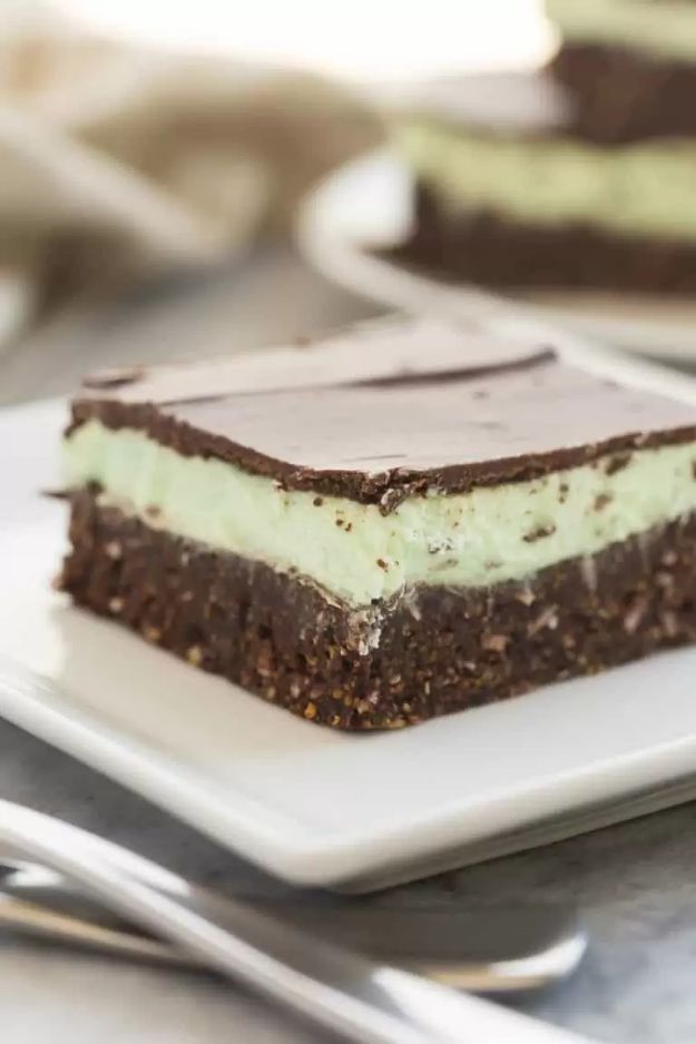 No Bake Desserts | No Bake Mint Chocolate Bars - Quick Dessert Ideas and Easy Sweets You Can Make Without Baking - Healthy Cookies and Pie